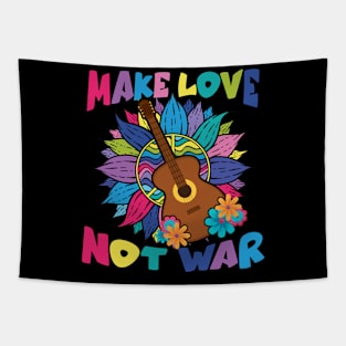 Make Love Not War Groovy 60's 70's Hippie Art Tapestry