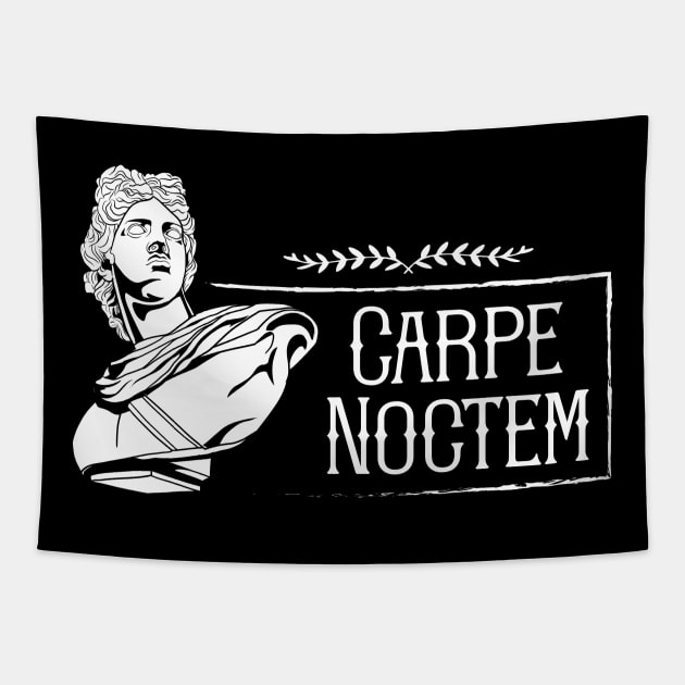 Latin saying - Carpe Noctem Tapestry by Modern Medieval Design