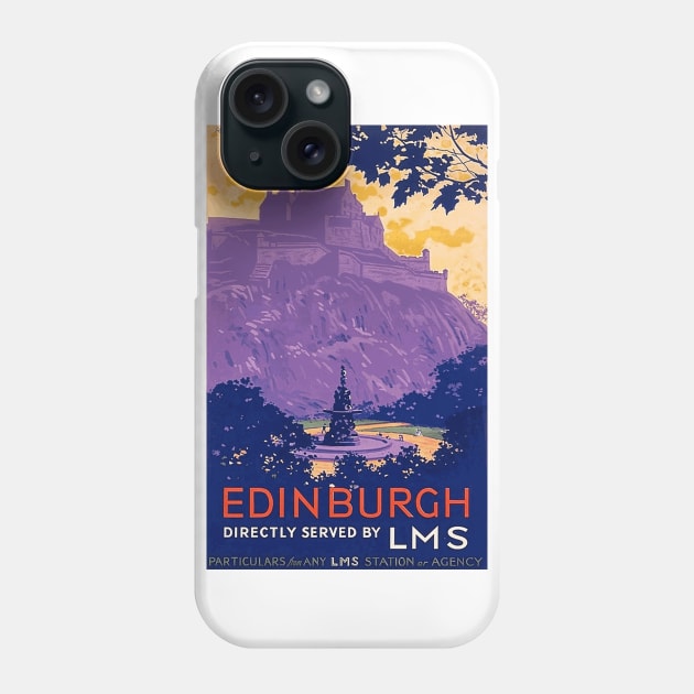 Edinburgh, Scotland - Vintage Travel Poster Design Phone Case by Naves