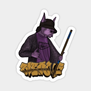 Crazy Dog in Buckethat with Stick Magnet