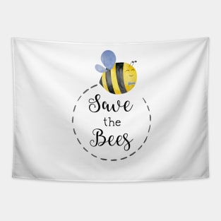 Cute Watercolor Save the Bees Tapestry