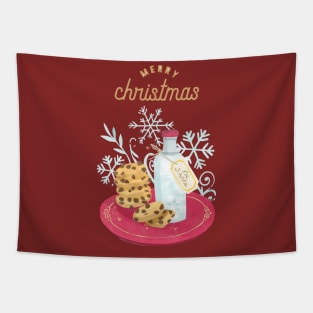 Milk And Cookies For Santa Tapestry