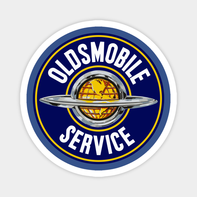 Oldsmobile Service vintage sign reproduction Magnet by Hit the Road Designs