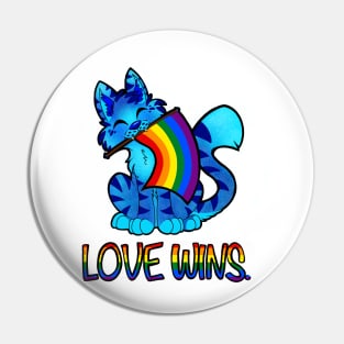 Love Wins Cat (Rainbow Flag) Pin