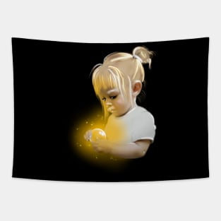 Girl with glowing orb Tapestry