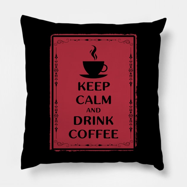 Coffee vintage red Pillow by PallKris