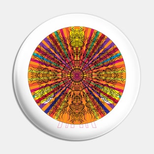 Colorful Magic Mushroom Mandala Pin