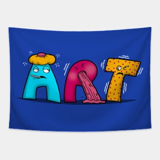 Sick Art Funny Original Cute Literally Sick Letters Cartoon Tapestry