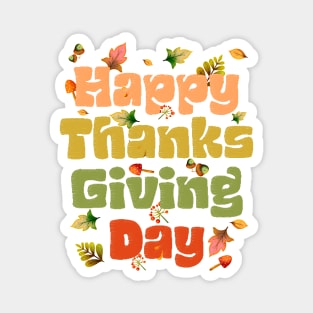 Happy Thanksgiving Day Text Magnet