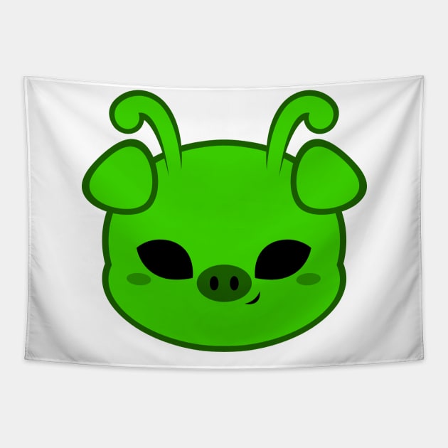 Cute Alien Pig Tapestry by alien3287