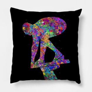 Swimmer male watercolor Pillow