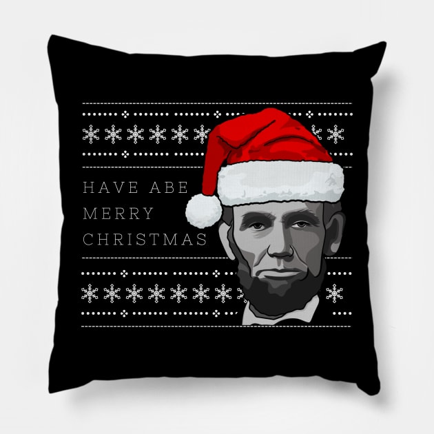 Holiday Sweater: ABE Merry Christmas Pillow by History Tees