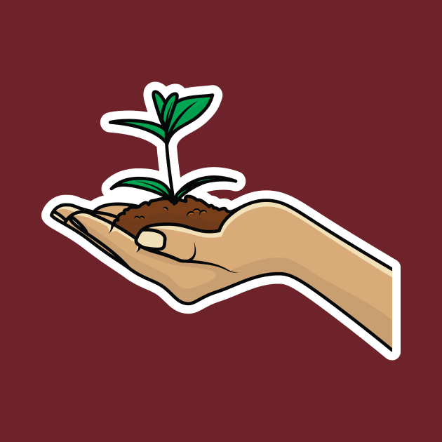 Women Hand Holding Green Plant and Soil vector illustration. People nature icon concept. Growth concept. Environment friendly symbol. Hand holding plant. Growth concept vector design. by AlviStudio