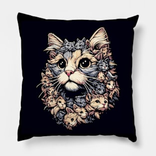 Abstract ragdoll cat portrait Pillow