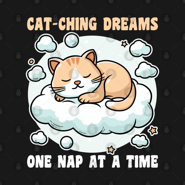 Sleeping Cat Catching Dreams by JS Arts