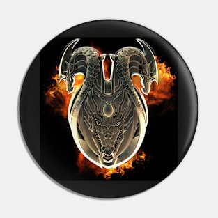 Dragon shield against flames. Pin