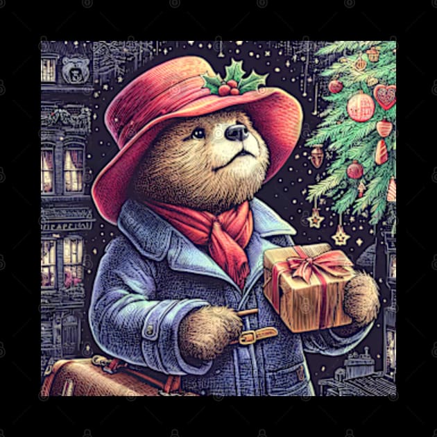 Charm and Cheer: Festive Paddington Bear Christmas Art Prints for a Whimsical Holiday Celebration! by insaneLEDP