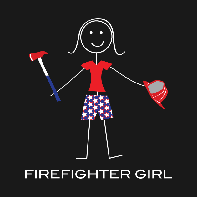 Funny Womens Firefighter Girl illustration by whyitsme