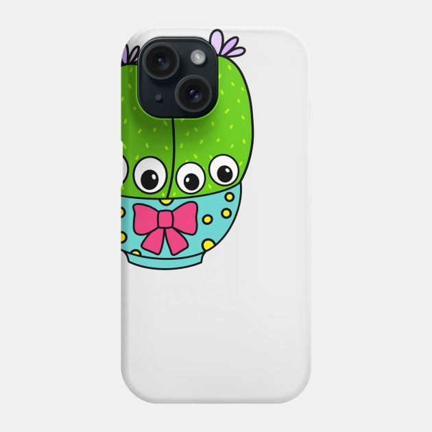 Cute Cactus Design #313: Cacti Couple In Cute Bowl Phone Case by DreamCactus