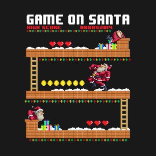 Video Game On Santa Ugly Christmas Gamer Santa Claus T-Shirt