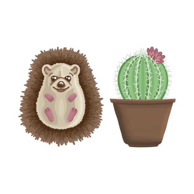 Hedgehog Twinning with a Cactus by AlmightyClaire