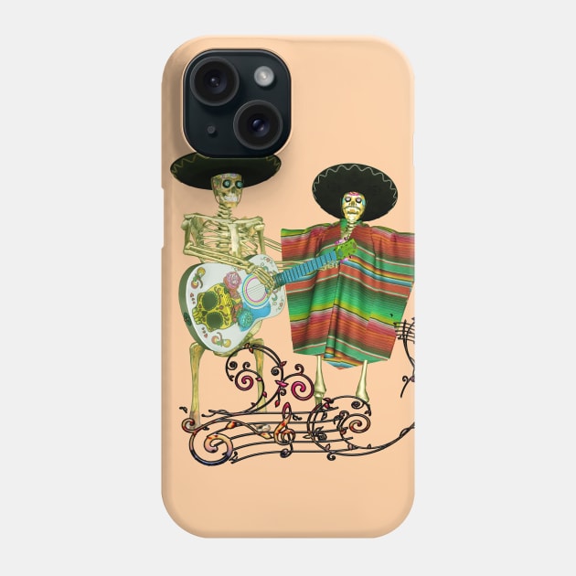 Singing and dancing sugar skeleton Phone Case by Nicky2342