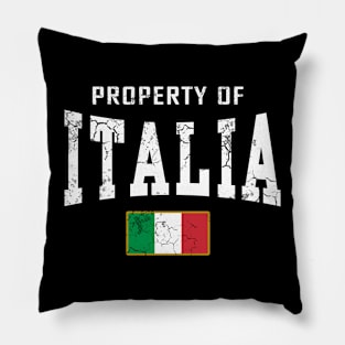 Italia Flag Vintage Distressed Fade Pillow