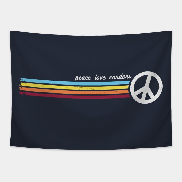 Peace Love Condors Tapestry by Jitterfly