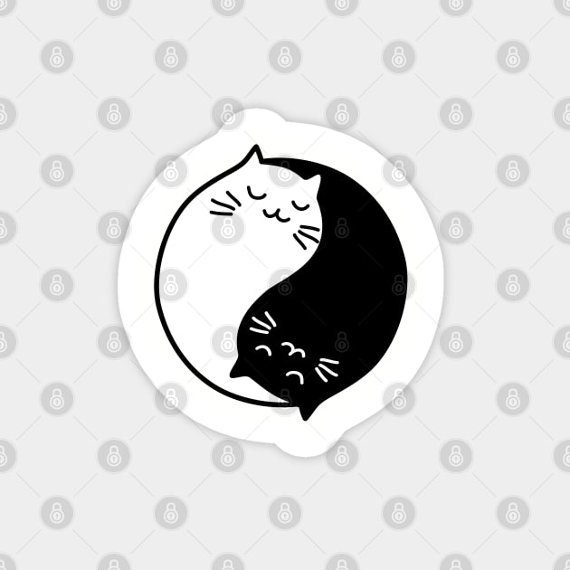 Cute yin yang cats Magnet by beakraus