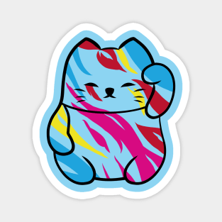 Lucky cat fusion zebra pop art Magnet