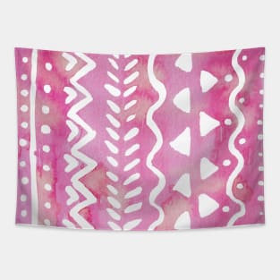 Loose boho chic pattern - pink Tapestry