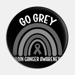 Brain Cancer Awareness Go Grey Pin