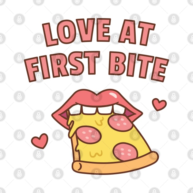 Love At First Bite Pizza Funny by rustydoodle