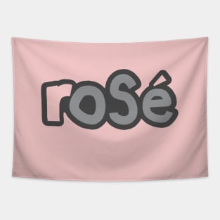 Pink Rose Wine Ultimate Gray Typography Tapestry