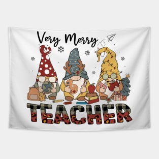 very merry teacher gnomes christmas Tapestry