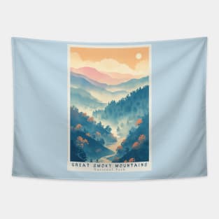 Great Smoky Mountains national park travel poster Tapestry