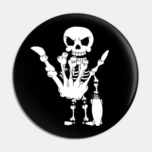 Shaka Skeleton with Skateboard Pin