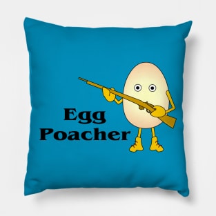 Egg Poacher Funny Food and Hunting Pillow