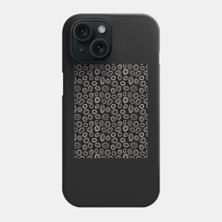 Funny swirly dots building up the abstract pattern in black and white with some effect color Phone Case