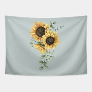 Sunflowers and Eucalyptus Isolated Tapestry