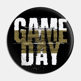 Black and Gold Gameday // Grunge Vintage Football Game Day Pin