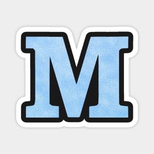 The Letter M Blue Metallic Design Magnet