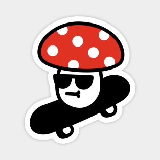 Skateboarding Fly Agaric Magnet