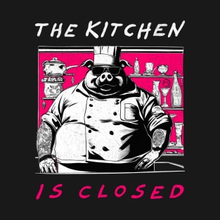 The Kitchen Is Closed - Retro Chef T-Shirt