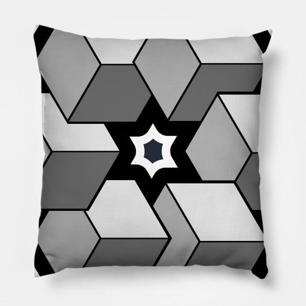 Cosmic Hex Cubes Pillow by AlterAspect