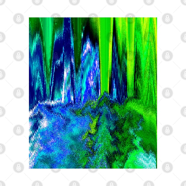 Melted Glitch (Blue & Green) by BlakCircleGirl