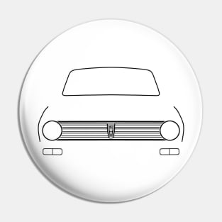 Austin Maxi 1970s classic car black outline graphic Pin