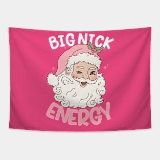 Big Nick Energy Funny Men Santa Ugly Christmas Tapestry