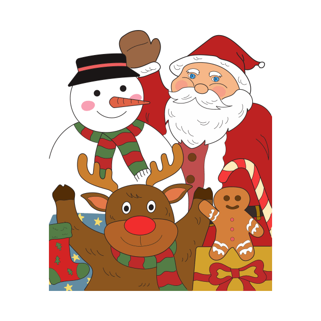 Christmas illustration cartoon drawing. by Nalidsa