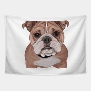 Cute Bulldog Drawing Tapestry